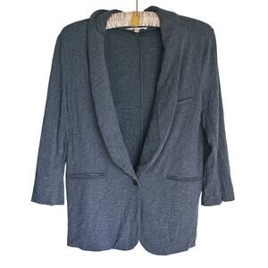 Joie Womens Jersey Knit Blazer Jacket Medium Gray Modern Career Lounge Casual